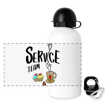 Service Team - Panorama Trinkflasche mit Deckel 500 ml - Weiß - Vorne