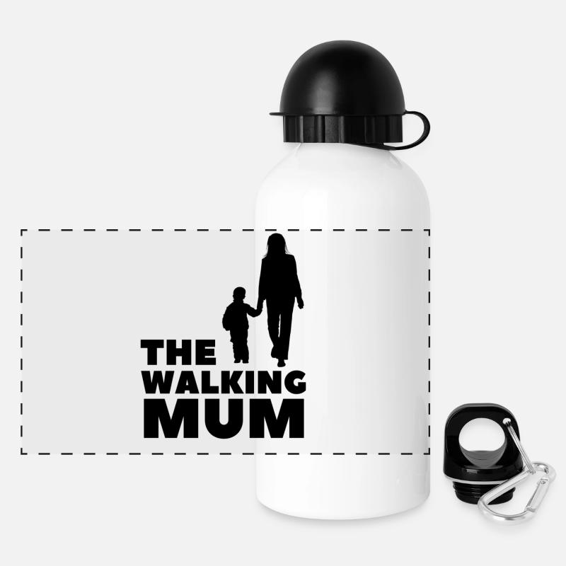 La maman qui marche - Gourde panoramique avec couvercle 500 ml - blanc