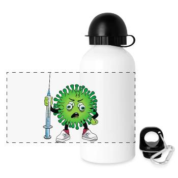 Virus with syringe - Panoramic Thermal Bottle with Lid 500 ml - white - Front