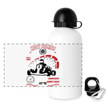KArt Racing Speed Gauge Graphic - Panoramic Thermal Bottle with Lid 500 ml - white - Front
