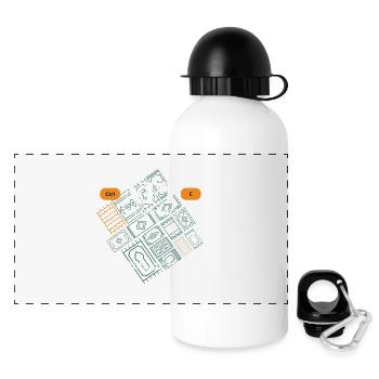 NFT Art Gallery Block Mosaic - Panoramic Thermal Bottle with Lid 500 ml - white - Front