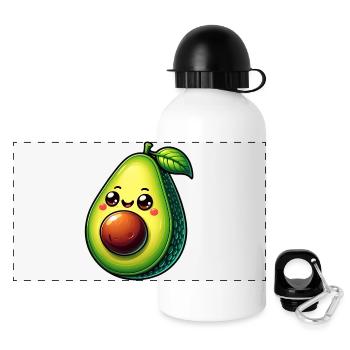Avocat - Gourde panoramique avec couvercle 500 ml - blanc - Devant