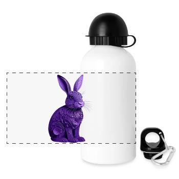 Rabbit violet - Panoramic Thermal Bottle with Lid 500 ml - white - Front