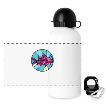 Killi tropical élégant - Gourde panoramique avec couvercle 500 ml - blanc - Devant