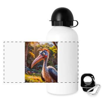 super cute african animals– Marabou Stork - Panoramic Thermal Bottle with Lid 500 ml - white - Front