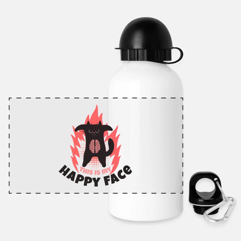 Happy face - Panoramic Thermal Bottle with Lid 500 ml - white