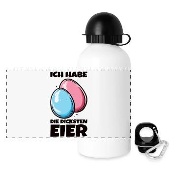 Eier Dicke Eier Ostern Spruch Ostereier - Panorama Trinkflasche mit Deckel 500 ml - Weiß - Vorne