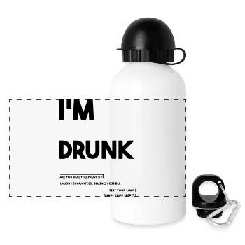 Ich bin betrunken. - Panorama Trinkflasche mit Deckel 500 ml - Weiß - Vorne