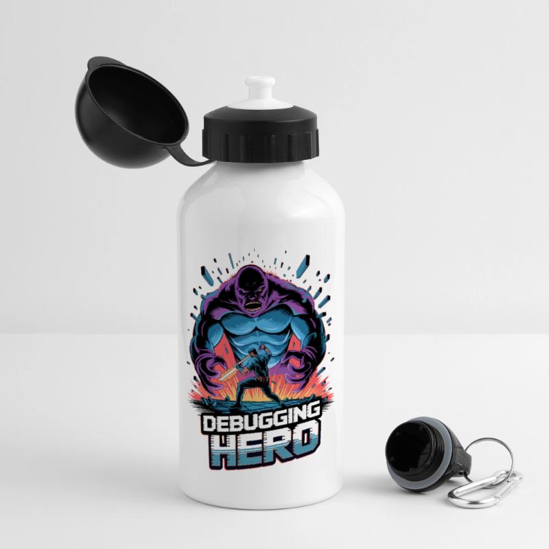 Debugging Hero – Epic Battle Against Code Monsters Panoramic Thermal Bottle with Lid 500 ml