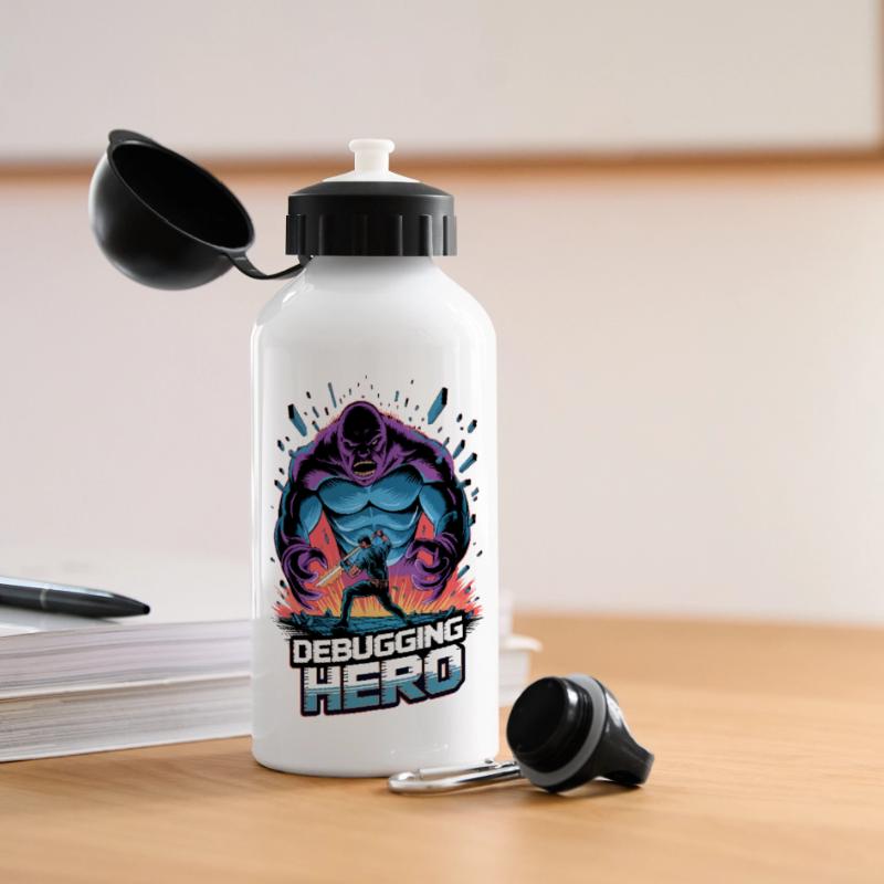 Debugging Hero – Epic Battle Against Code Monsters Panoramic Thermal Bottle with Lid 500 ml