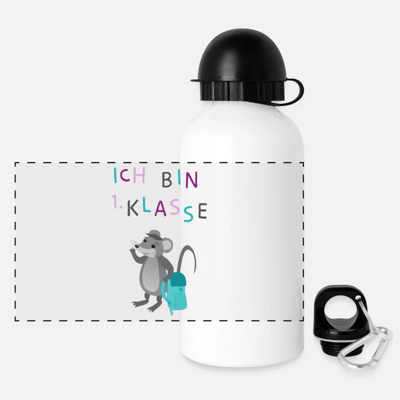 Malous Schulstart-Accessoires - Panorama Trinkflasche mit Deckel 500 ml - Weiß