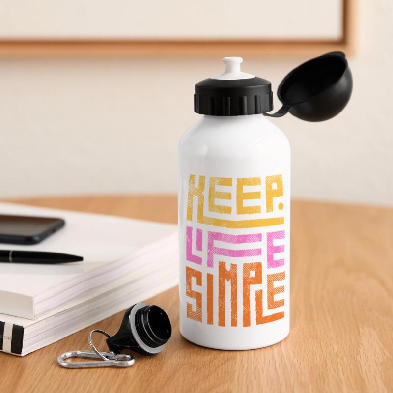 Keep Life Simple Halte das Leben einfach Panorama Trinkflasche mit Deckel 500 ml