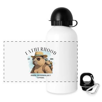 Fatherhood EST. 2026 – Capypapa Mode Activated - Panoramic Thermal Bottle with Lid 500 ml - white - Front