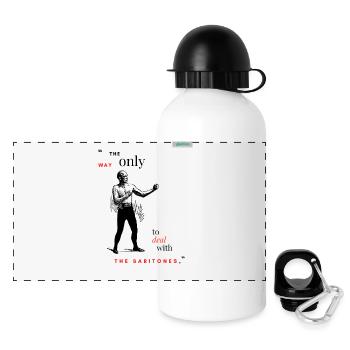 BARITONE PARODY Design 001 - Panorama Trinkflasche mit Deckel 500 ml - Weiß - Vorne