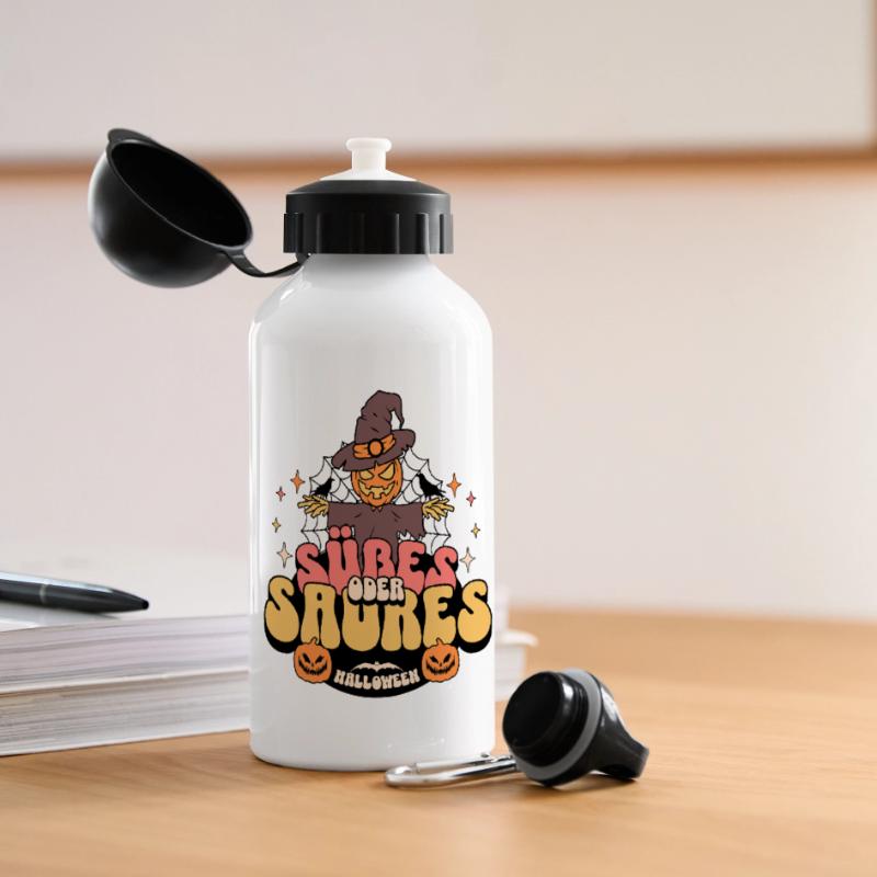 Süßes oder Saures Panorama Trinkflasche mit Deckel 500 ml