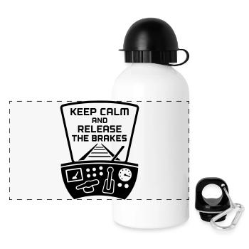 Bremsen Lösen Eisenbahn Lokführer - Panorama Trinkflasche mit Deckel 500 ml - Weiß - Vorne