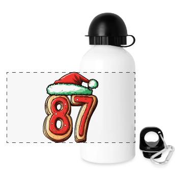 Biscuit de Noël à 87 chiffres - Gourde panoramique avec couvercle 500 ml - blanc - Devant