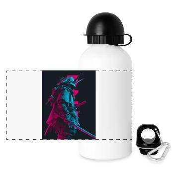 Samurai in the shadows - Panoramic Thermal Bottle with Lid 500 ml - white - Front