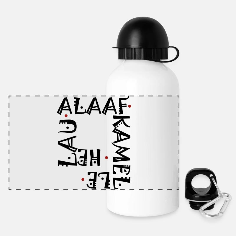 Karneval im Schriftzug - Panorama Trinkflasche mit Deckel 500 ml - Weiß