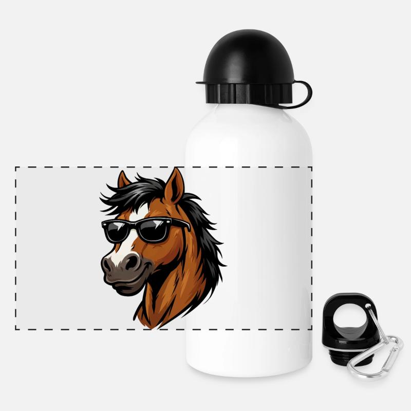 Swag vectoriel Stud avec lunettes de soleil - Gourde panoramique avec couvercle 500 ml - blanc