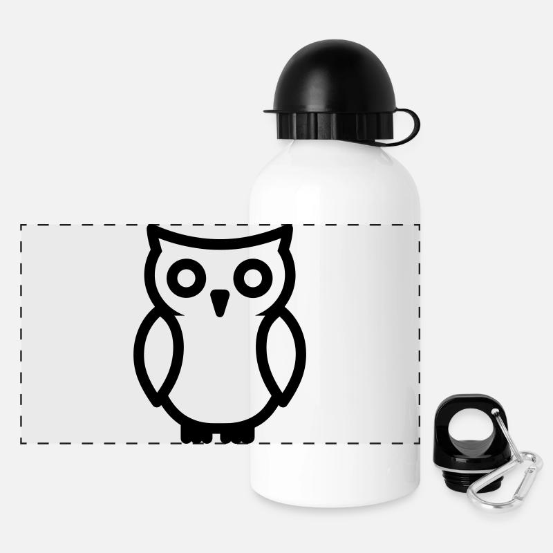 Owl - Panoramic Thermal Bottle with Lid 500 ml - white