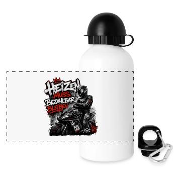 Motorrad Fun Spruch für Racing-Fans - Panorama Trinkflasche mit Deckel 500 ml - Weiß - Vorne