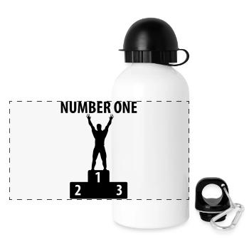 Number One - Gourde panoramique avec couvercle 500 ml - blanc - Devant
