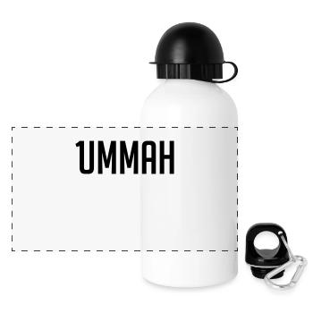 1ummah BLK - Panorama Trinkflasche mit Deckel 500 ml - Weiß - Vorne