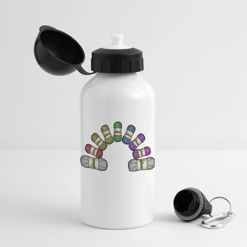 Regenbogen oder Garn Panorama Trinkflasche mit Deckel 500 ml