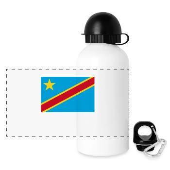 Flagge der Demokratischen Republik Kongo - Panorama Trinkflasche mit Deckel 500 ml - Weiß - Vorne