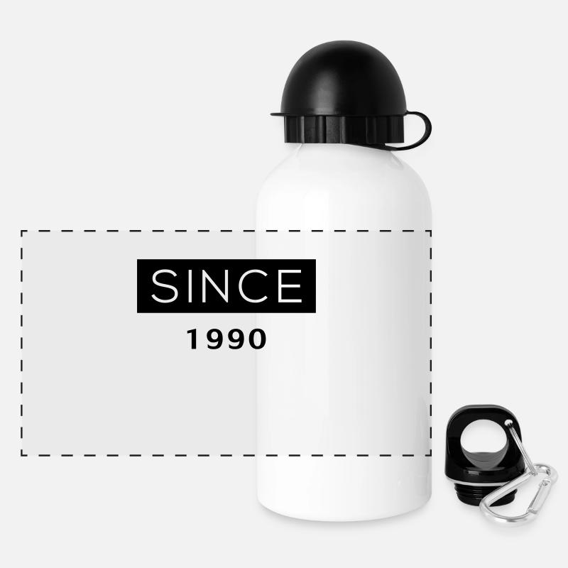 Since - 1990 - Panorama Trinkflasche mit Deckel 500 ml - Weiß