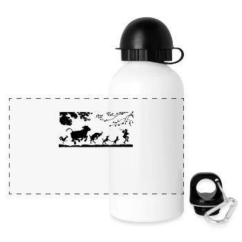 animaux - Gourde panoramique avec couvercle 500 ml - blanc - Devant