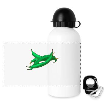 Bohnen Wachsbohnen Brechbohnen - Panorama Trinkflasche mit Deckel 500 ml - Weiß - Vorne