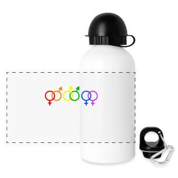 L'amour est l'amour Gay Pride LGBT - Gourde panoramique avec couvercle 500 ml - blanc - Devant