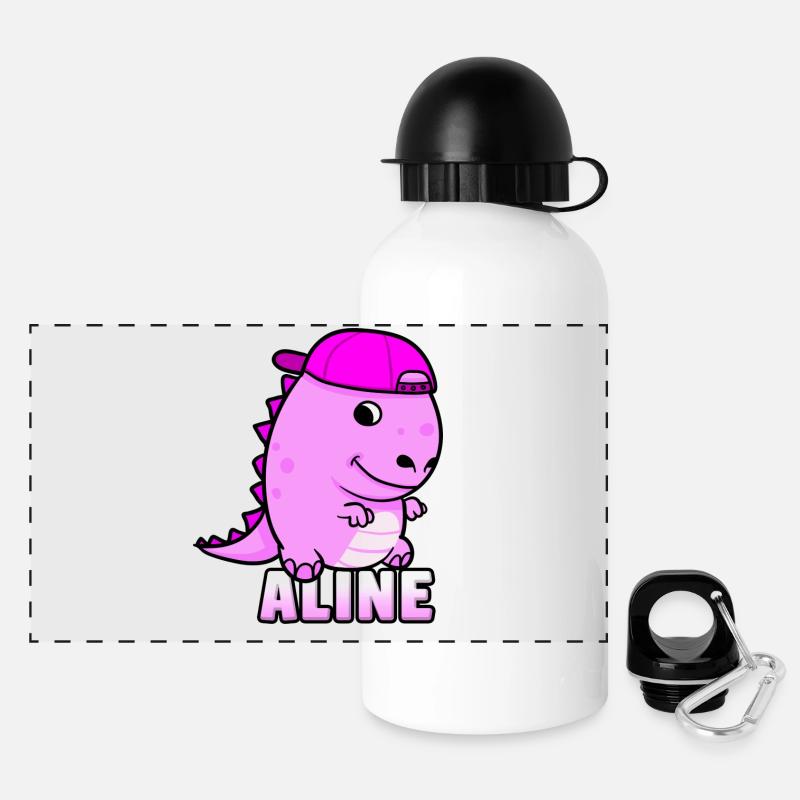 Aline Geburtstag Geschenk - Panorama Trinkflasche mit Deckel 500 ml - Weiß
