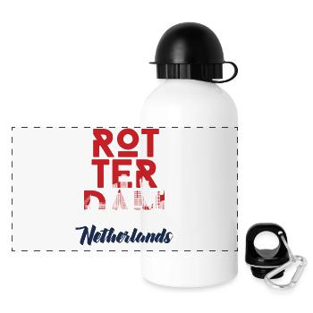 Rotterdam - Pays-Bas - Pays-Bas - Randstad - Gourde panoramique avec couvercle 500 ml - blanc - Devant