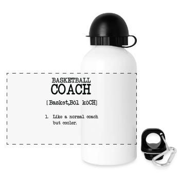 Superbe T-shirt BASKETBALL COACH - Gourde panoramique avec couvercle 500 ml - blanc - Devant