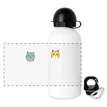Crazy cat type cat lover cat Miau - Panoramic Thermal Bottle with Lid 500 ml - white - Front