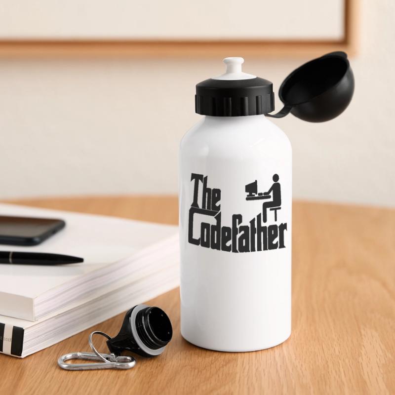 Le cadeau de codage PC Codefather Programmer Gourde panoramique avec couvercle 500 ml