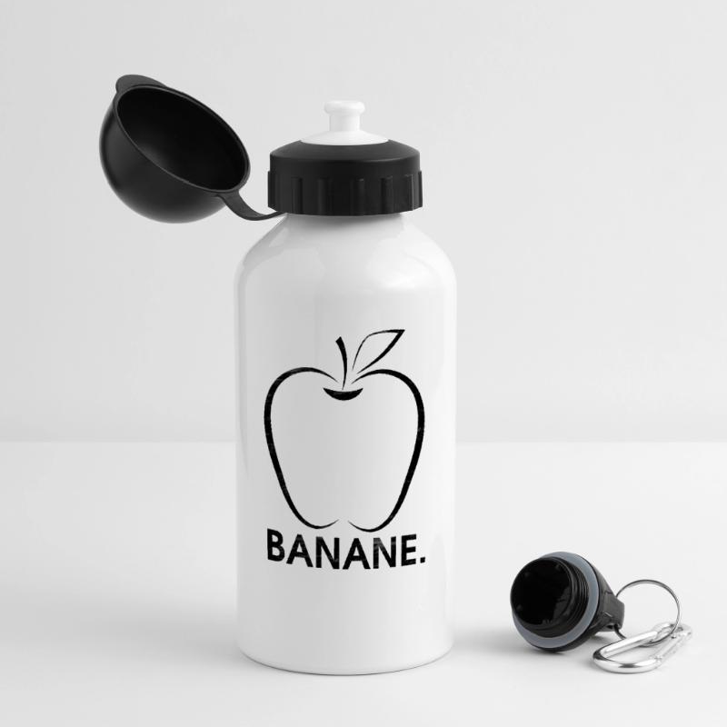 Apfel oder Banane Panorama Trinkflasche mit Deckel 500 ml