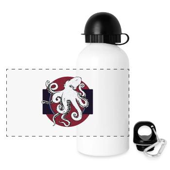 Freundlicher Octopus - Panorama Trinkflasche mit Deckel 500 ml - Weiß - Vorne