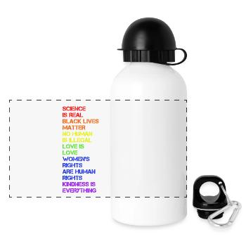 La science est réelle - LGBT - Gourde panoramique avec couvercle 500 ml - blanc - Devant