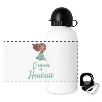Königin von Hawaii - Panorama Trinkflasche mit Deckel 500 ml - Weiß - Vorne