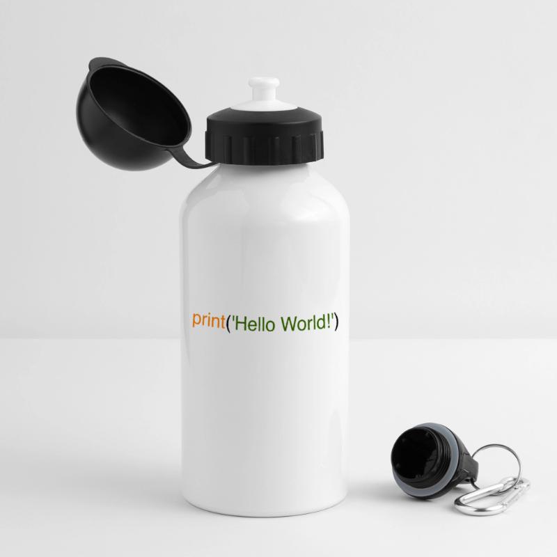 Hello World Python Panorama Trinkflasche mit Deckel 500 ml