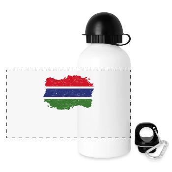 Roots Accueil drapeau Gambie .png - Gourde panoramique avec couvercle 500 ml - blanc - Devant