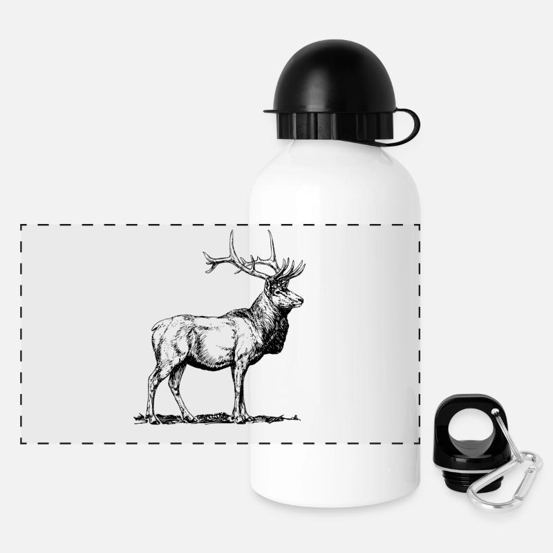 deer - Panoramic Thermal Bottle with Lid 500 ml - white