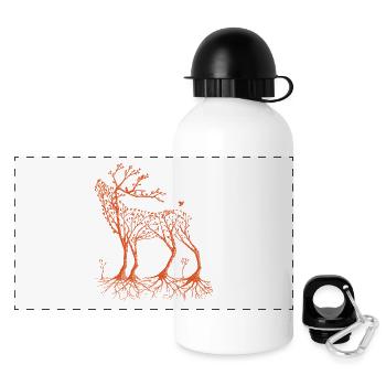 Forest deer in orange - Panoramic Thermal Bottle with Lid 500 ml - white - Front