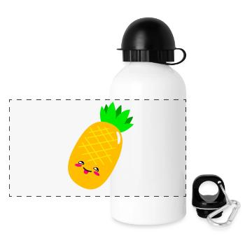 Vegan and happy - Panoramic Thermal Bottle with Lid 500 ml - white - Front