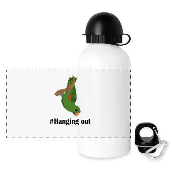 #Hanging Out - Panorama Trinkflasche mit Deckel 500 ml - Weiß - Vorne