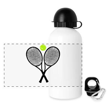 raquette de tennis - Gourde panoramique avec couvercle 500 ml - blanc - Devant